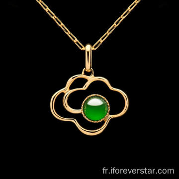 Pendre de jadeite jadeite naturel 18K